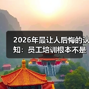 2026年最让人后悔的认知:员工培训根本不是花钱(图1) 2026年最让人后悔的认知:员工培训根本不是花钱(图1)